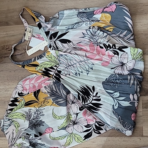 lovestitch Other - NWT LOVESTITCH Tropical Hibiscus Print Maxi Cover Up Dress Small Pink